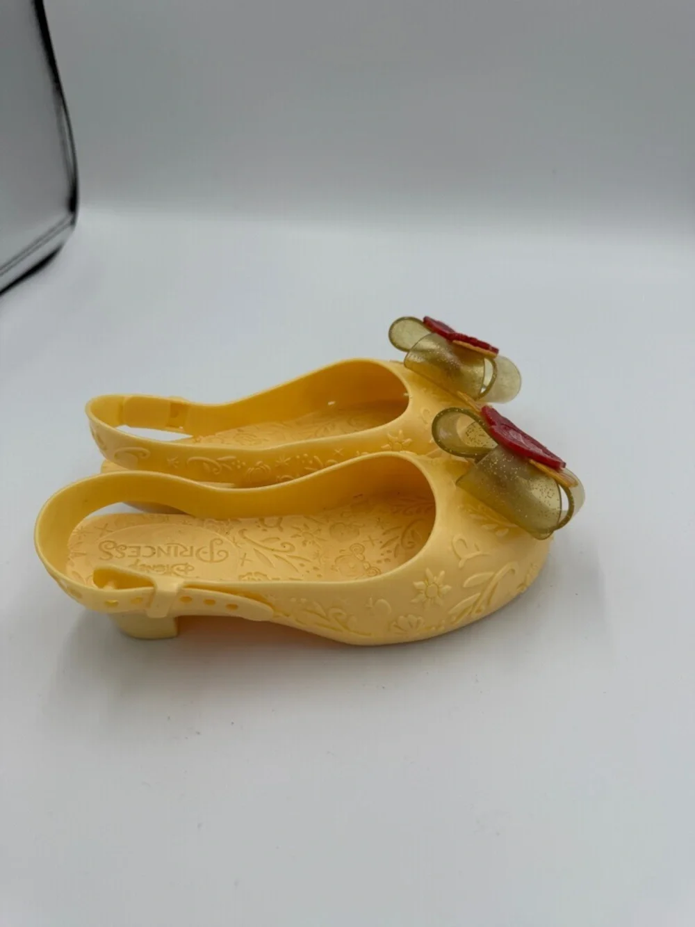 Disney Princess Girls 8 Belle Beauty and Beast Yellow Slingback Dress Up Shoe